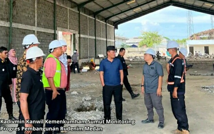 Kadivmin Kanwil Kemenkumham Sumut Lakukan Monitoring Progres Pembangunan Rudenim Medan.