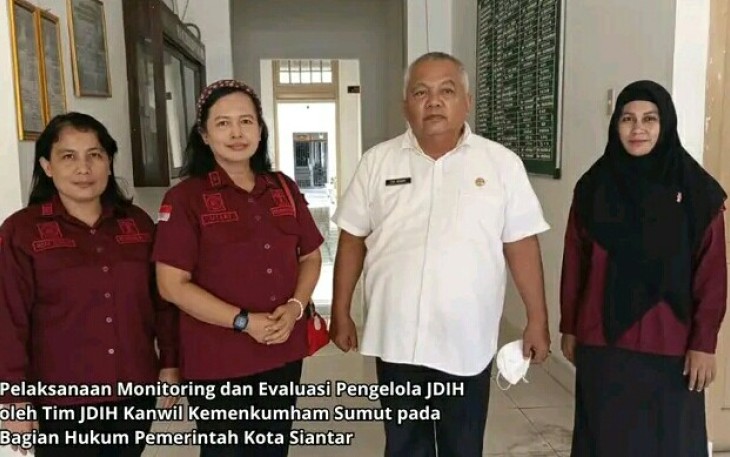Kemenkumham Sumut Lakukan Monev ke Pemko Siantar.