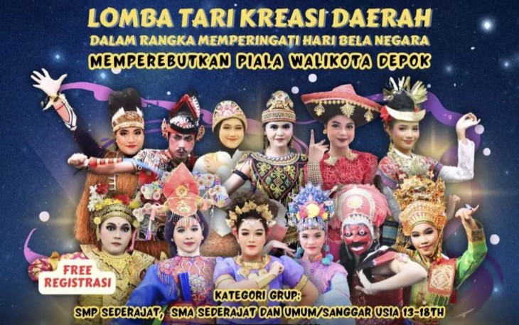 Flyer Gelar Lomba Tari Kreasi Daerah yang diadakan Bakesbangpol Depok