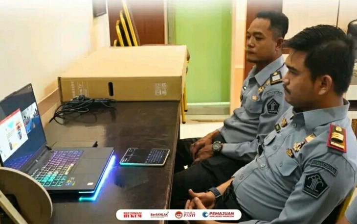 Melalui Zoom Meeting Karutan Pangkalan Brandan Ikuti Arahan Kadivpas