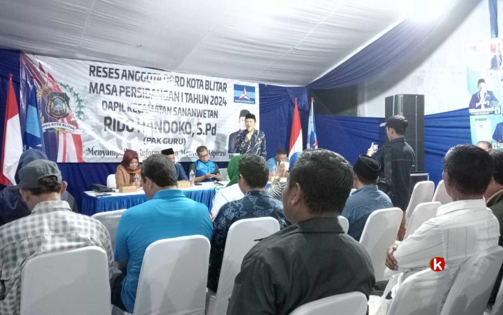 Situasi Reses Anggota Komisi 3 DPRD Kota Blitar Ridho Handoko untuk Masa Sidang ke- 1. (Foto : Faisal NR / Klikwarta.com)