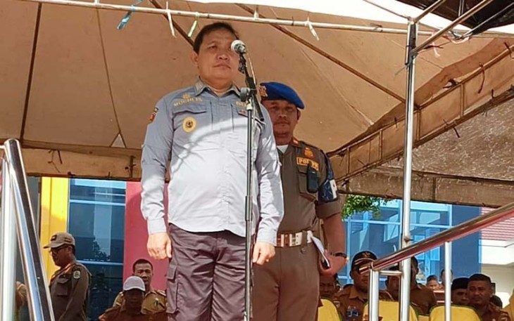 Pj Bupati Buol saat Pimpin Apel Akbar Satuan Perlindungan Masyarakat