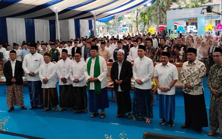 Kuliah umum bersama Jendral Purn Prof Dr H Susilo Bambang Yudhoyono M.A, (SBY) yang berlangsung di Halaman Perguruan Islam Pondok Tremas Jl Patrem No.21 Dusun Pojok, Desa Tremas, Kec Arjosari, Kab Pacitan, Rabu (24/01/2024). 