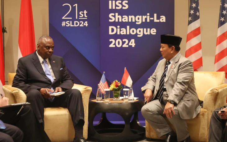 Menhan Prabowo saat Bertemu Menhan AS Lloyd Austin