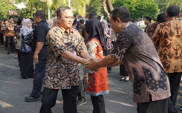 Acara perayaan halalbihalal Idul Fitri 2024 keluarga besar Setda dan Diskominfo Kabupaten Karanganyar, Selasa (16/4/2024).