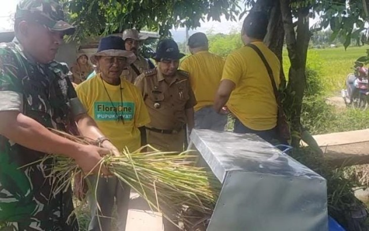 Danramil Kebonsari Bersama Muspika saat Hadiri Ubinan Padi