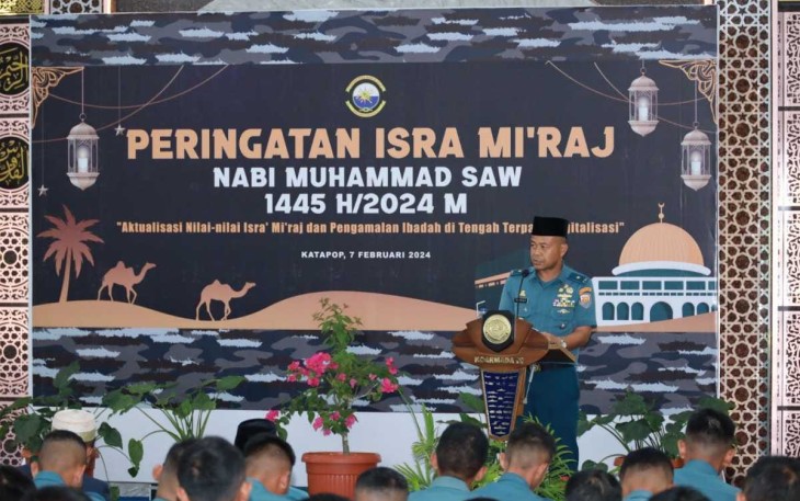 Koarmada III saat Laksanakan Peringatan Isra Mi'raj Nabi Muhammad SAW 1444 H/2023 M , Rabu (07/02/24).