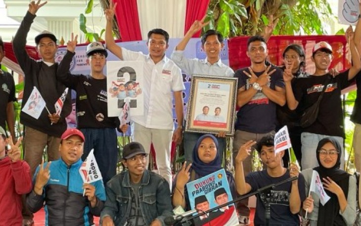 Relawan Perkumpulan Pemuda (Pemda) Pro Prabowo-Gibran saat deklarasi