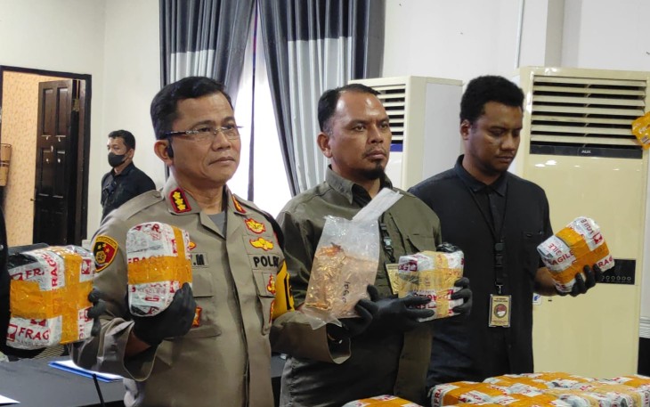 Kapolrestabes Medan, Kombes Teddy Jhon Sahala Marbun di Aula Patriatama Polrestabes Medan, Sabtu (3/2).