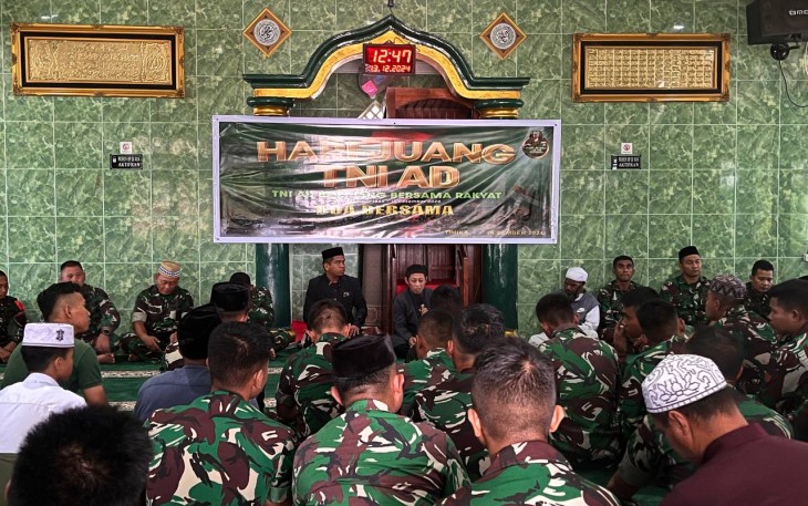 Prajurit Kodim 1710/Mimika saat Gelar Doa Bersama Secara Terpimpin