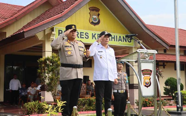 Kapolres Kepahiang saat Pimpin Apel Gelar Pasukan Ketupat Nala 2024