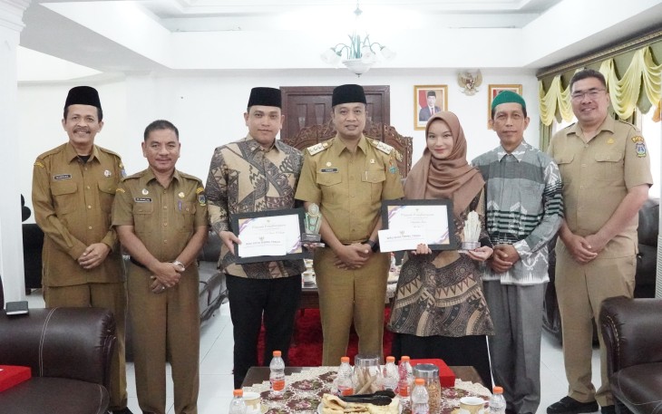Pj Wali Kota Tebing Tinggi saat Sambut Kafilah Juara 1 MTQ ke-39 Provinsi Sumut dengan Penuh Kebanggaan