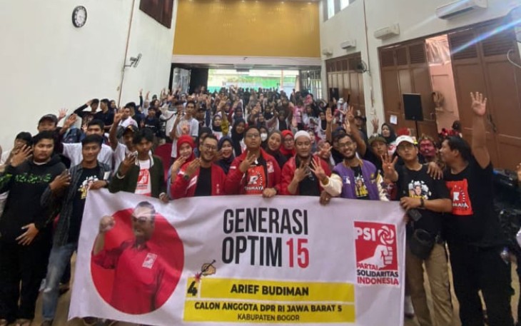 Konsolidasi Relawan Arief Budiman di Citeureup Bogor Deklarasikan Prabowo-Gibran Sekali Putaran