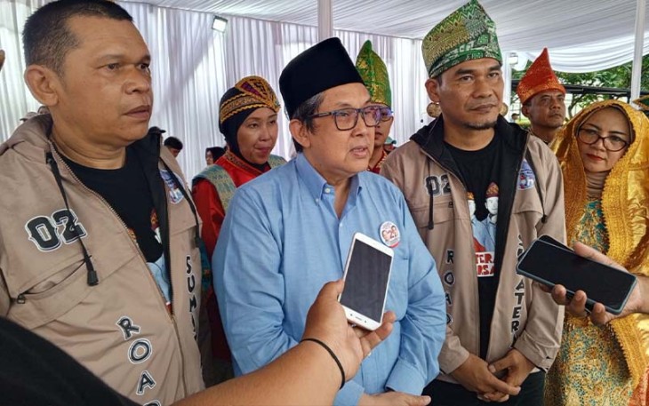 Wakil Ketua Tim Kampanye Nasional Ali Maskur Musa seusai melepas Rombongan Seknas, di GOR Sumantri Brojonegoro, Kuningan Jakarta Selatan, Selasa (30/1/2024).