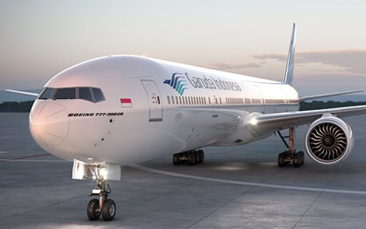 Ilustrasi pesawat Garuda Indonesia 