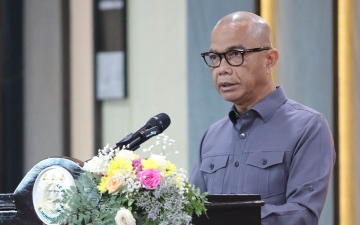 JAM-Intelijen Prof. Dr. Reda Manthovani memberikan sambutan pada acara Penyampaian Hasil Kegiatan (Exit Meeting) Proyek Strategis Nasional (PSN) pada Direktorat Pengamanan Pembangunan Strategis (PPS) Jaksa Agung Muda Bidang Intelijen dalam kurun waktu tahun 2023.