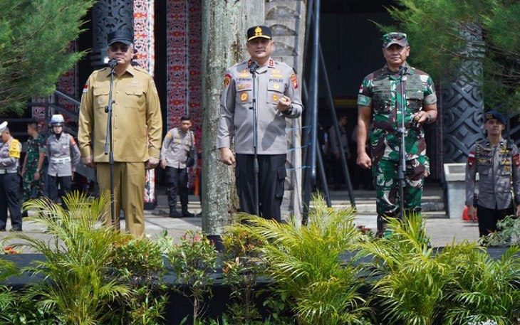 Kapolda Kalbar Bersama Forkopimda saat Pimpin Apel Deklarasi Kalbar Zero Knalpot Brong