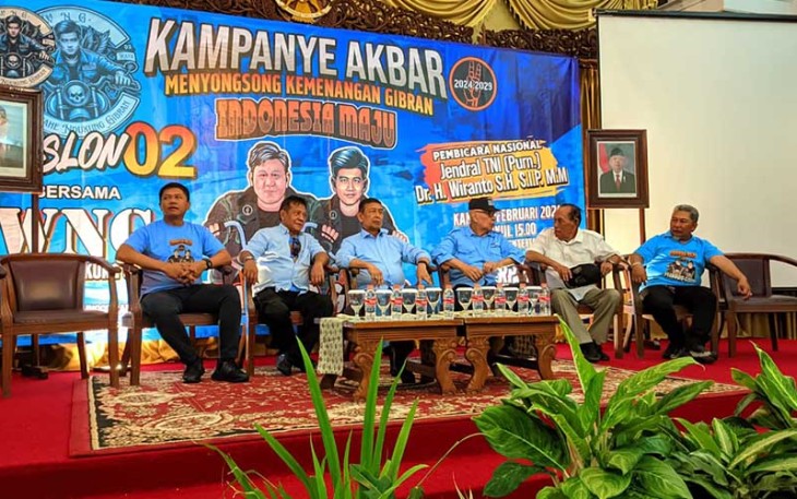 Bikers WNG Dukung Prabowo Gibran di Acara Kampanye Akbar di Hotel Dana Solo pada Kamis (08/2/2024) 
