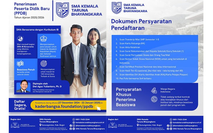 Penerimaan Siswa SMA Kemala Taruna Bhayangkara