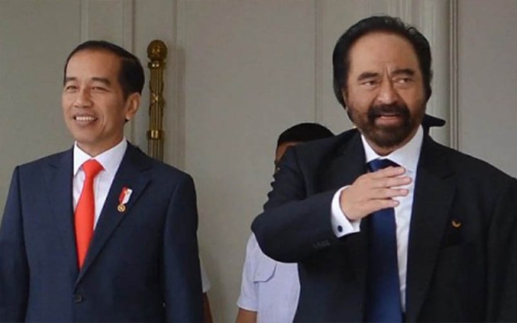 Pertemuan Ketua Umum Partai NasDem Surya Paloh dengan Presiden Joko Widodo di Istana Kepresidenan Jakarta, Minggu (18/2/24).