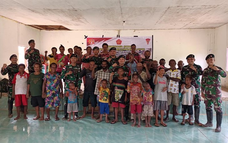 Komsos Satgas Pamtas Statis RI-PNG Yonif 111/KB  