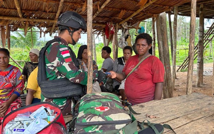 Pelayanan Kesehatan Gratis Satgas Pamtas Statis RI-PNG Yonif 111/KB