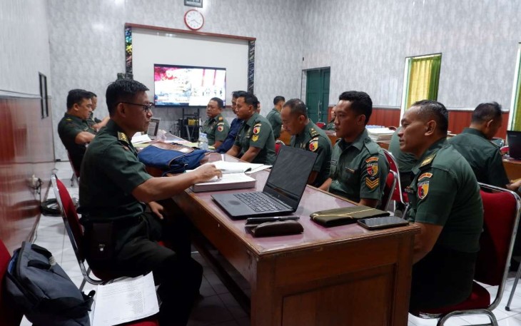 Kodim 0801/Pacitan saat Terima Kunjungan Kerja Wasrik Itdam V/ Brw