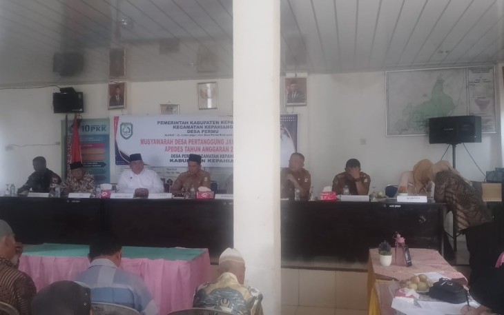 Pemdes Permu saat Gelar Musdes Pertanggung Jawaban MDPJ APBDes Tahun Anggaran 2024