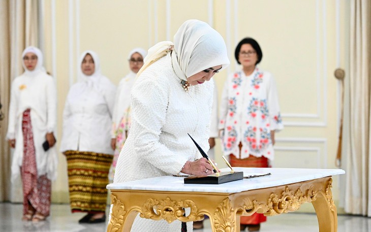 Ketua Umum Dewan Kerajinan Nasional (Dekranas) Ibu Selvi Gibran Rakabuming melantik para pengurus Dekranas masa bakti 2024-2029