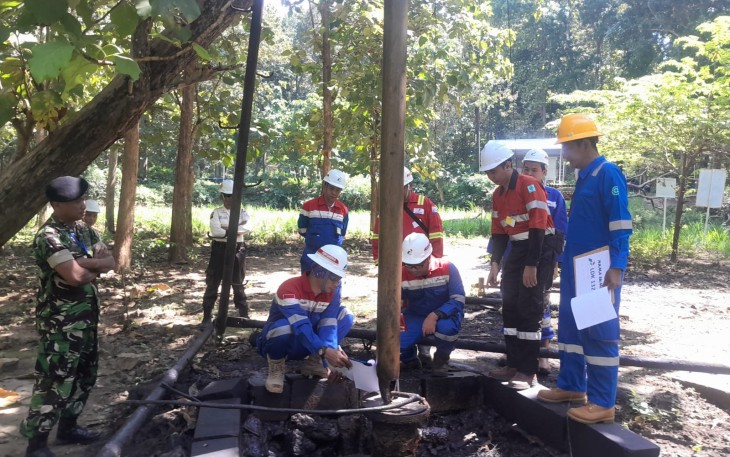 Salah satu sumur minyak tua di wilayah Ledok kecamatan Sambong saat dilakukan verifikasi oleh tim Pertamina, SKK Migas dan Pertamina EP Cepu Field, beberapa waktu lalu