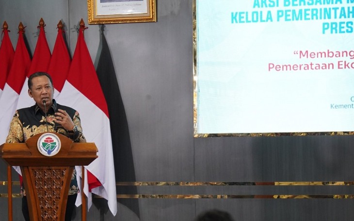 Wakil Ketua Komisi Pemberantasan Korupsi (KPK), Fitroh Rohcahyanto, dalam acara Aksi Memperkuat Pengawasan Tata Kelola Pemerintah untuk Mewujudkan Asta Cita ke-6 Presiden yang bertajuk ‘Membangun Desa dari Bawah untuk Pemerataan Ekonomi & Pemberantasan Kemiskinan’ di Kementerian Desa dan Pembangunan Daerah Tertinggal (Kemendes PDT)