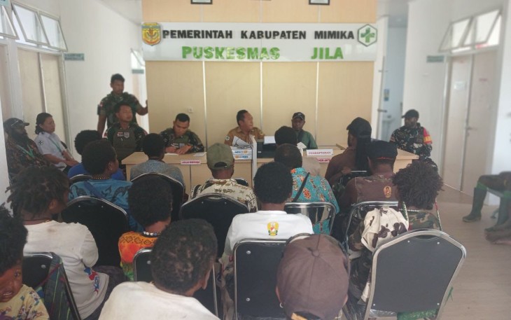 Babinsa Koramil Jila Hadiri Kegiatan Lokakarya Mini Lintas Sektoral Distrik Jila