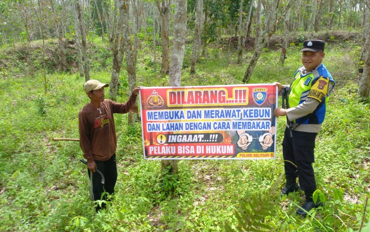 Polsek Belitang III Lakukan Sosialisasi Pencegahan Karhutla Diwilayah Hukum