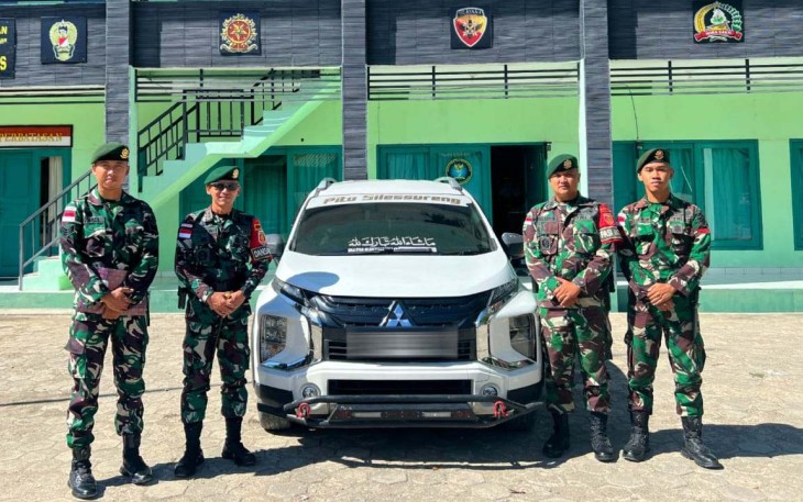 Barang Bukti Penyelundupan Mobil Xpander di PLBN 