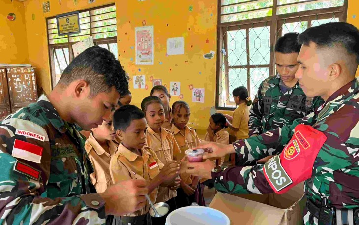 Kolak manis satgas pamtas Yonarmed 12 Kostrad 