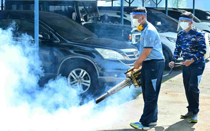 Fogging area Mako Koharmatau, Jum'at (7/11)