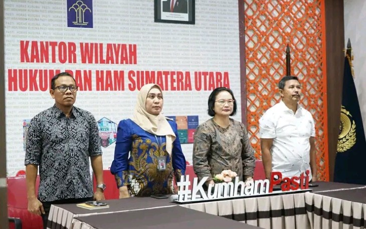 Kanwil Kemenkumham Sumut Menghadiri Secara Virtual Prosesi Pelantikan yang Dipimpin Menimipas