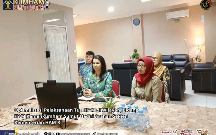 Kanwil Kemenkumham Sumut Ikuti Kegiatan Pengarahan dan Penguatan Program Kinerja Tahun 2025.