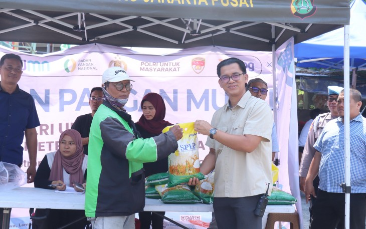 Gerakan Pangan Murah Polres Metro Jakarta Pusat pada Rabu (27/8/2025) pagi.