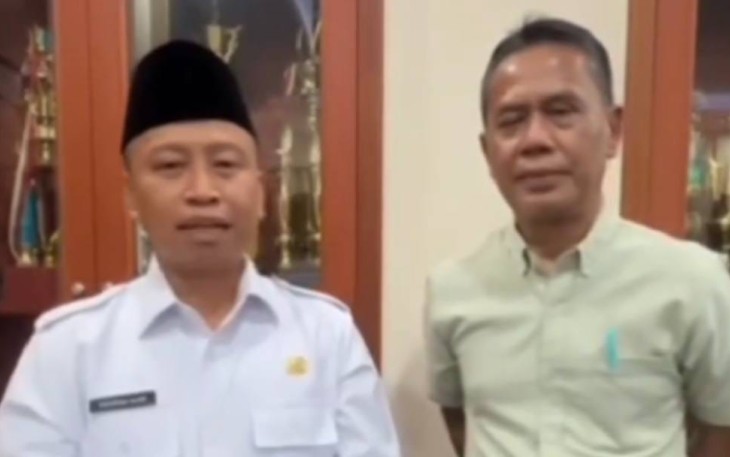 Walikota Depok Supian Suri bersama Ketua KONI Kota Depok Herry Suprianto