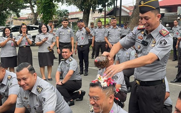 Rutan Kelas I Medan Gelar Apel Sekaligus Penyematan Tanda Pangkat PNS