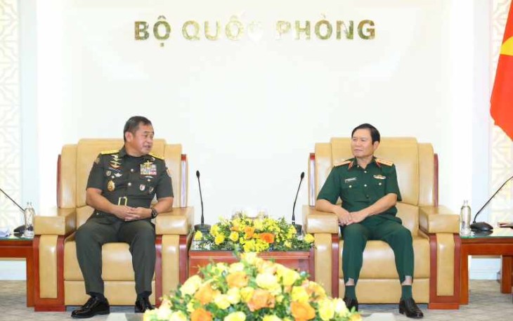 Kasad Jenderal TNI Maruli Simanjuntak bersama General Nguyen Tan Cuong di Hanoi, Vietnam, Selasa (20/5)