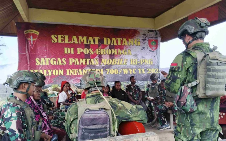 Ibadah Minggu Prajurit Satgas Yonif 700/Wyc