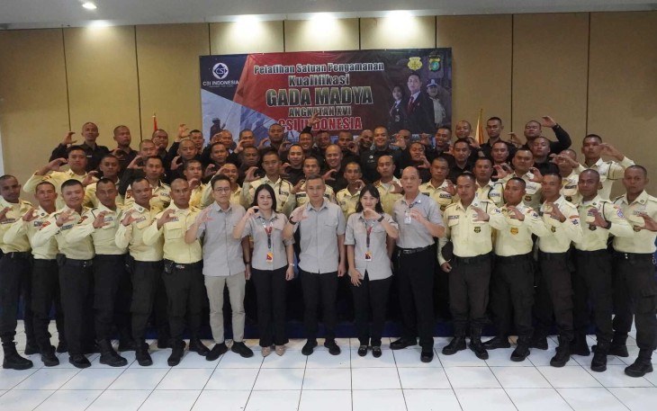 Pelatihan satpam kualifikasi Gada Madya XVI tahun 2025 di Depok, Rabu (2/7)