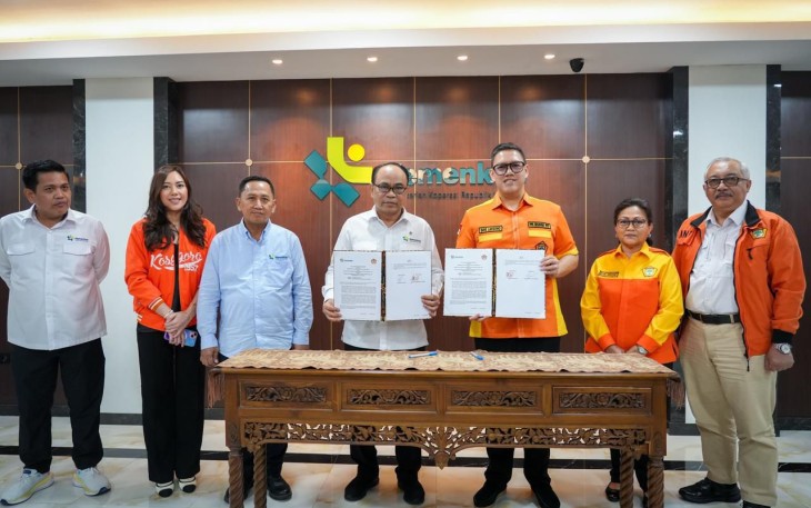 Menkop Budi Arie Setiadi MoU PPK Kosgoro 1957 di Jakarta, Rabu (16/7)