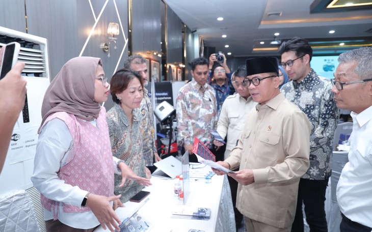 Menteri Desa dan Pembangunan Daerah Tertinggal (Mendes PDT) Yandri Susanto menghadiri Pameran Ide dan Model Bisnis Inovasi Pengembangan Ekonomi Biru di Desa dan Daerah Tertinggal di Operational Room, Rabu (16/7/2025)