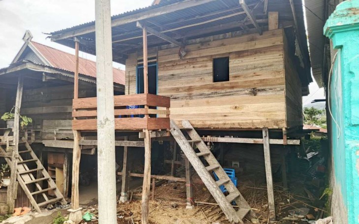 Rumah ibu Dara di lokasi TMMD Kodim Enrekang 