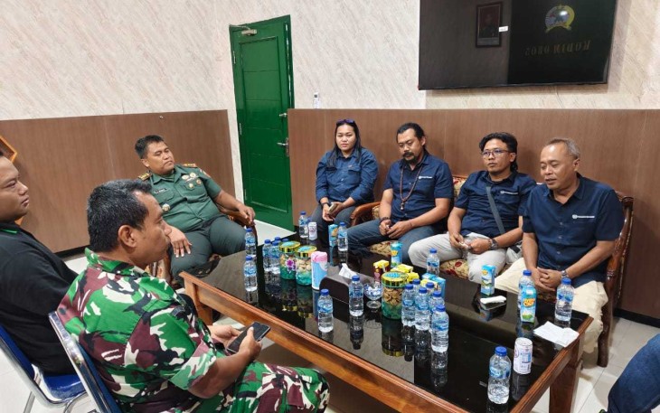 Dandim 0805/Ngawi Letkol Arh Setu Wibowo saat menerima audiensi Ketua PWI Ngawi di Makodim, Kamis (7/8)