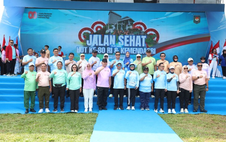 Puncak Peringatan HUT ke-80 Kementerian Dalam Negeri (Kemendagri) di area Istana Anak, Taman Mini Indonesia Indah (TMII), Jakarta, Minggu (24/8/2025)
