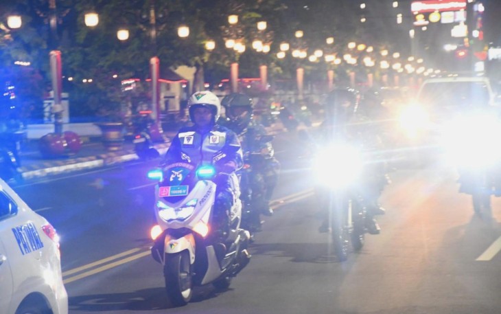 Danrem 081/DSJ Kolonel Arm Untoro Hariyanto patroli gabungan di wilayah Kota Madiun, Minggu (31/8)